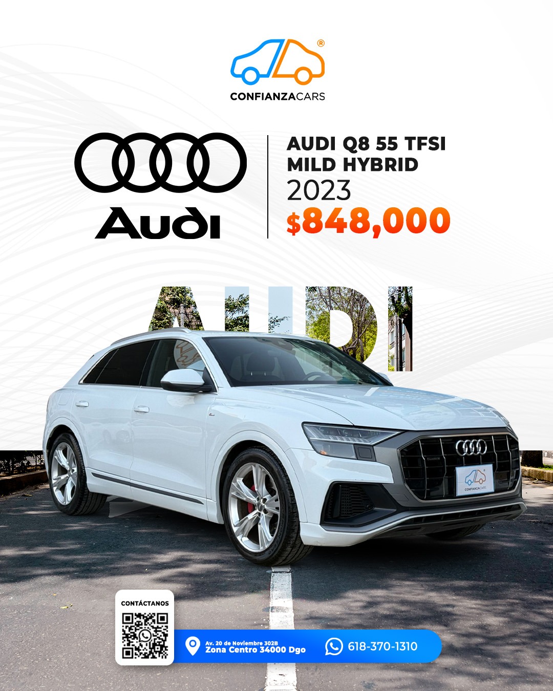 AUDI Q8 55 TFSI MILD HYBRID 340 HP S LINE 2019